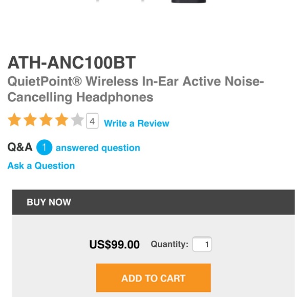 AudioTechnica Wireless Noice-Cancelling Headphones - Picture 8 of 8